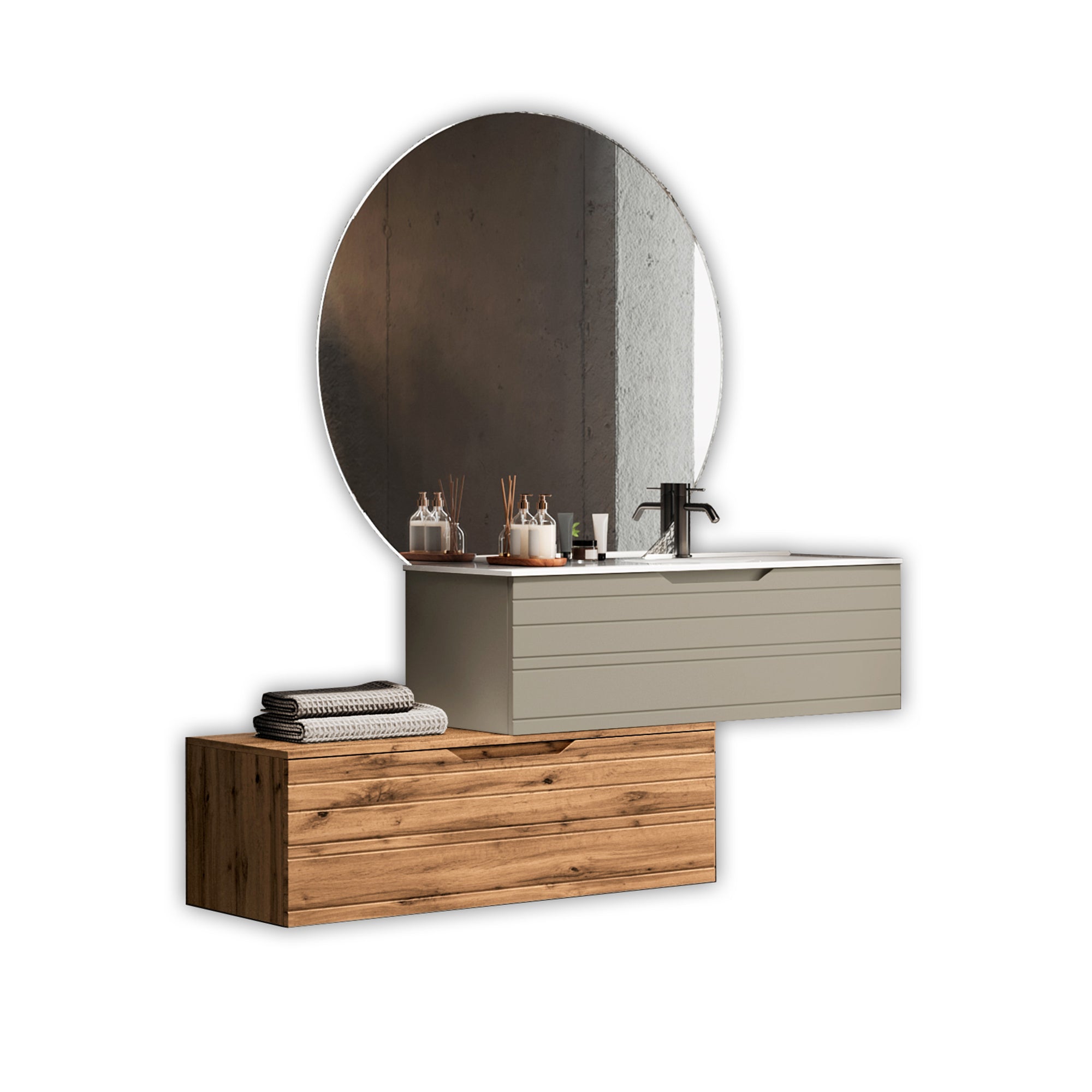 Composizione vasca DX 4 pezzi SOLMIRA