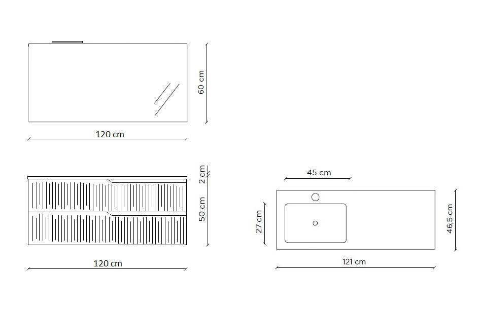 Composizione vasca SX 4 pezzi VENERE